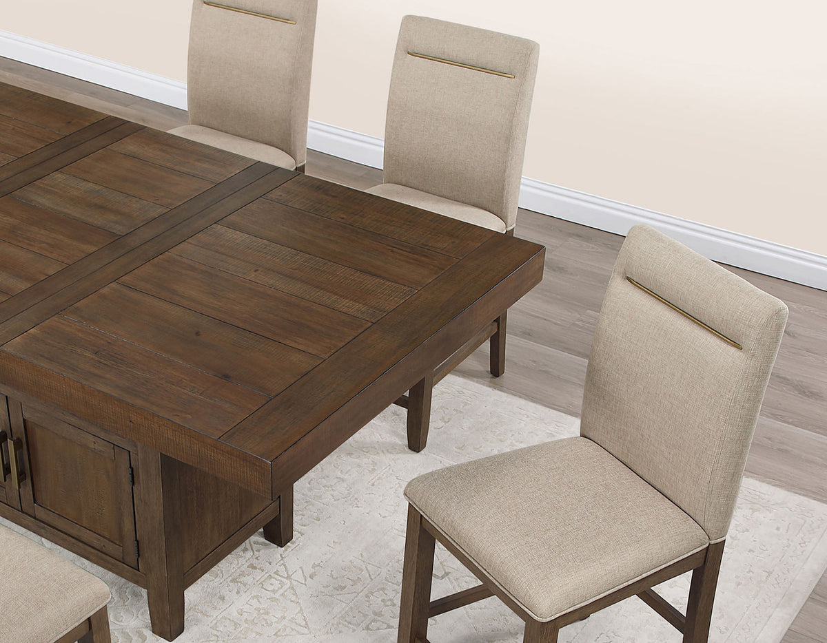 KEYBAY Distressed Toffee 7 Piece Counter Height Set