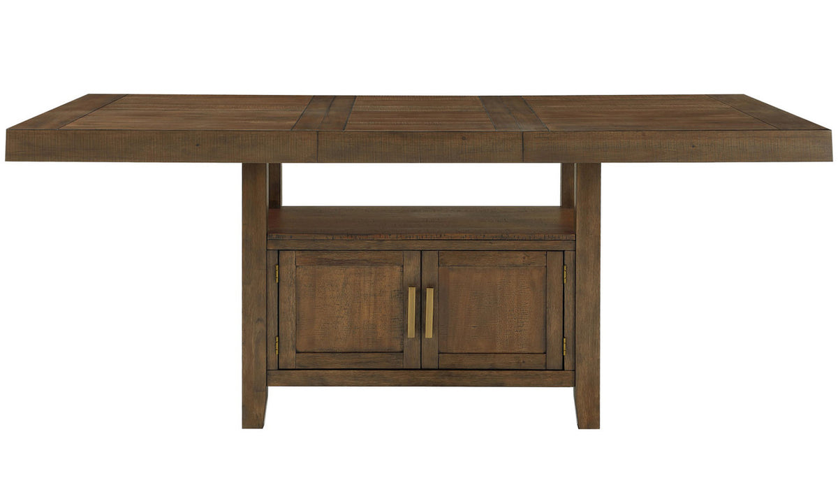 KEYBAY Distressed Toffee 7 Piece Counter Height Set