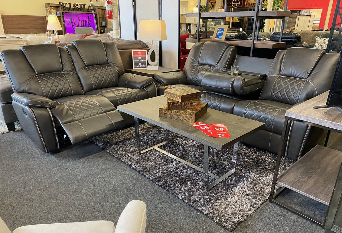 KEYWEST Gray 61" Wide Reclining Loveseat
