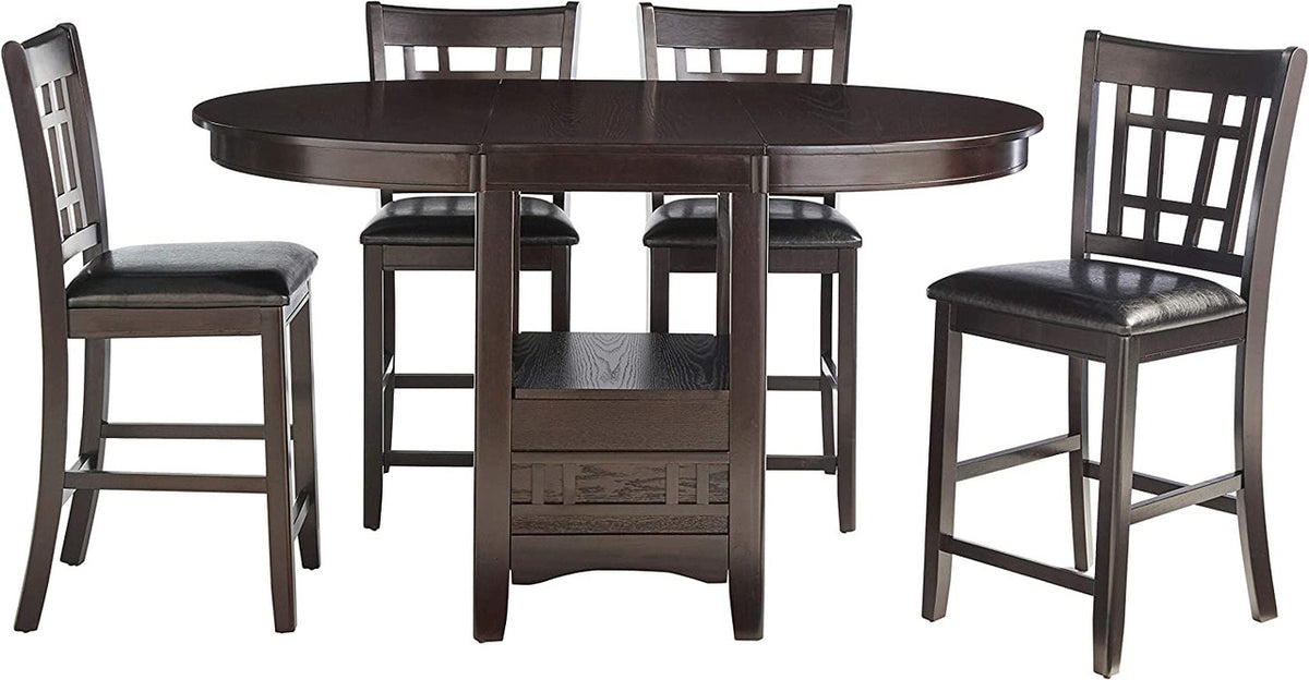 KILEEN Dark Brown 5-Piece Counter Height Set