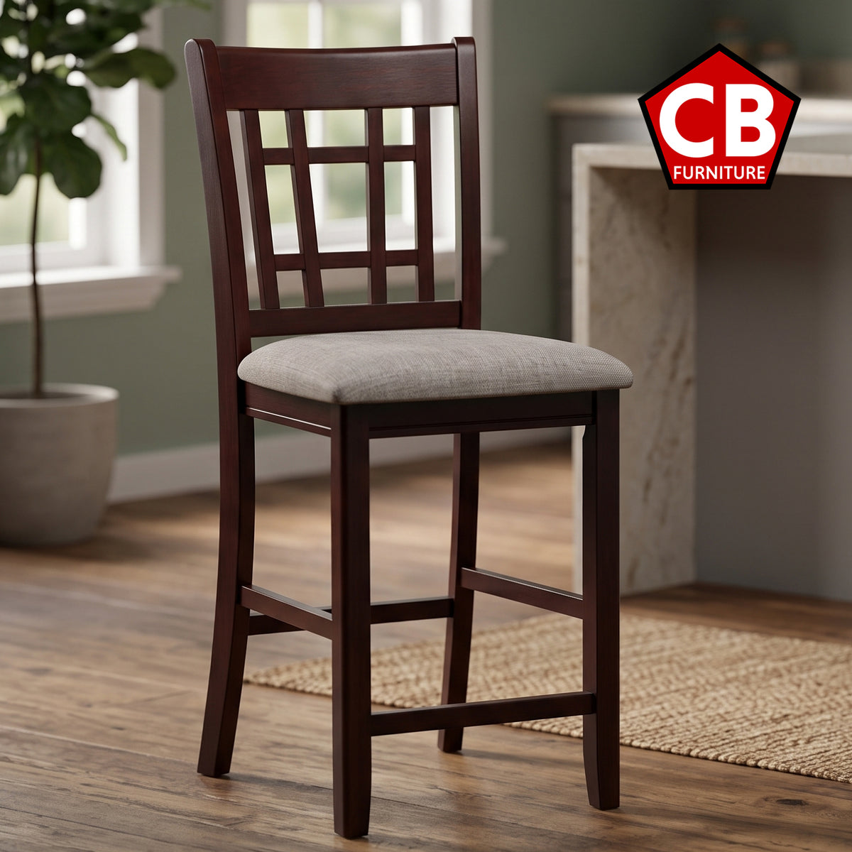 KILEEN Chestnut 19" Wide Counter Chair