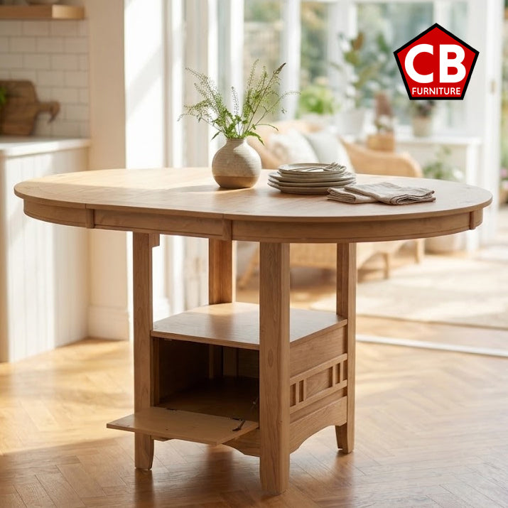 KILEEN Natural 5 Piece Counter Height Set