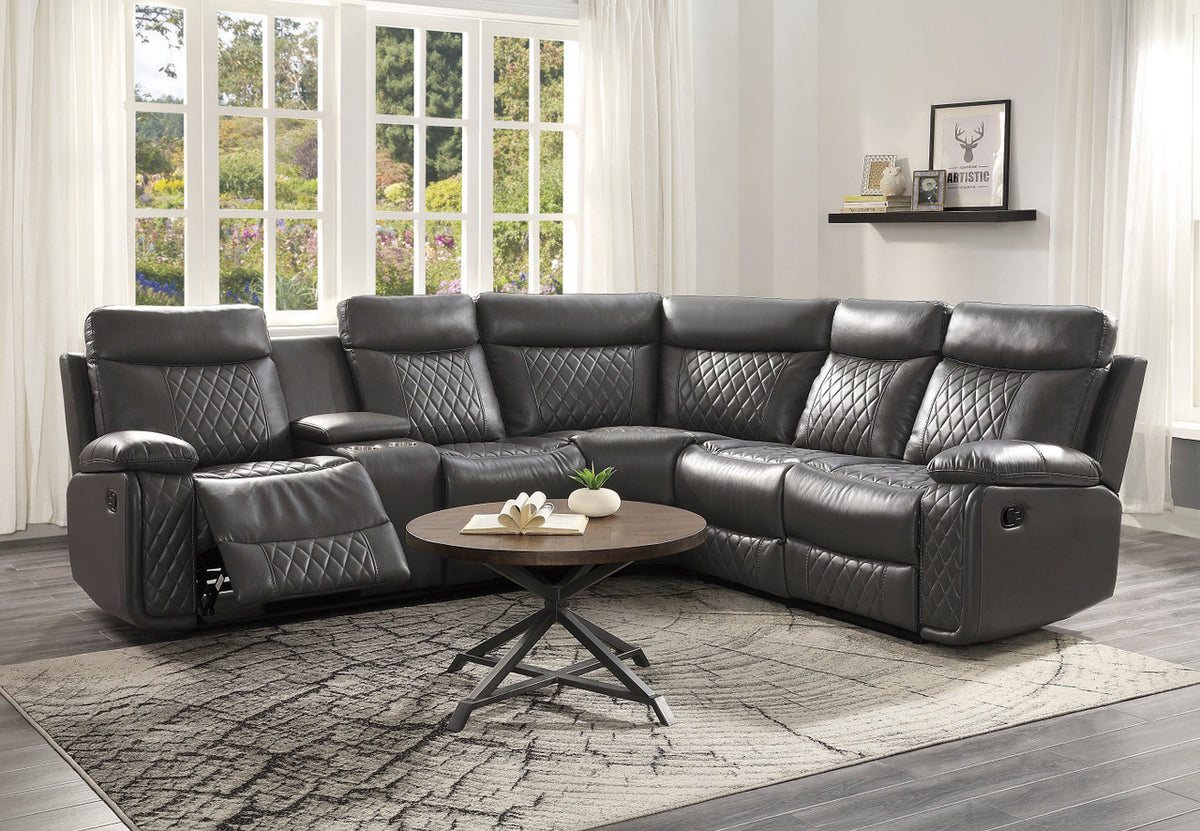 KYRIE Gray 98" Wide Reclining Sectional