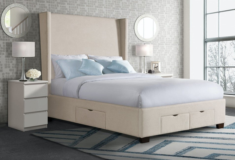 Katie Beige Storage Bed