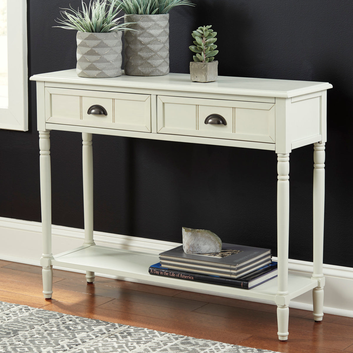 Keelan White Sofa Table