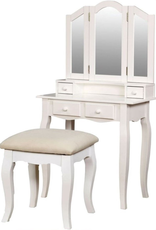 KEONA White 30" Wide Vanity with Stool