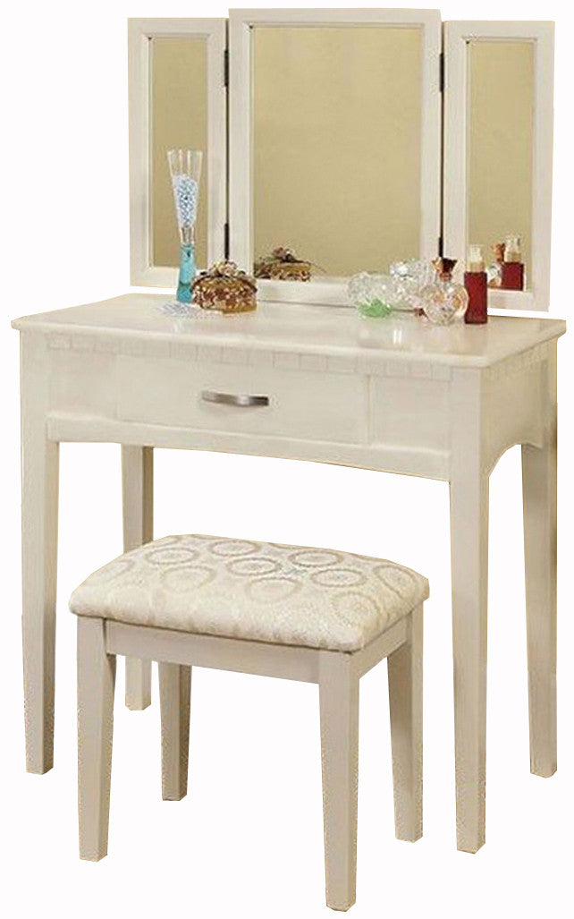 KLASTIN White 32" Wide Vanity & Stool