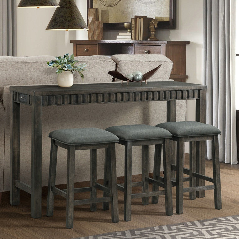 KRESLEY 4 Piece Dining Set with USB Connection