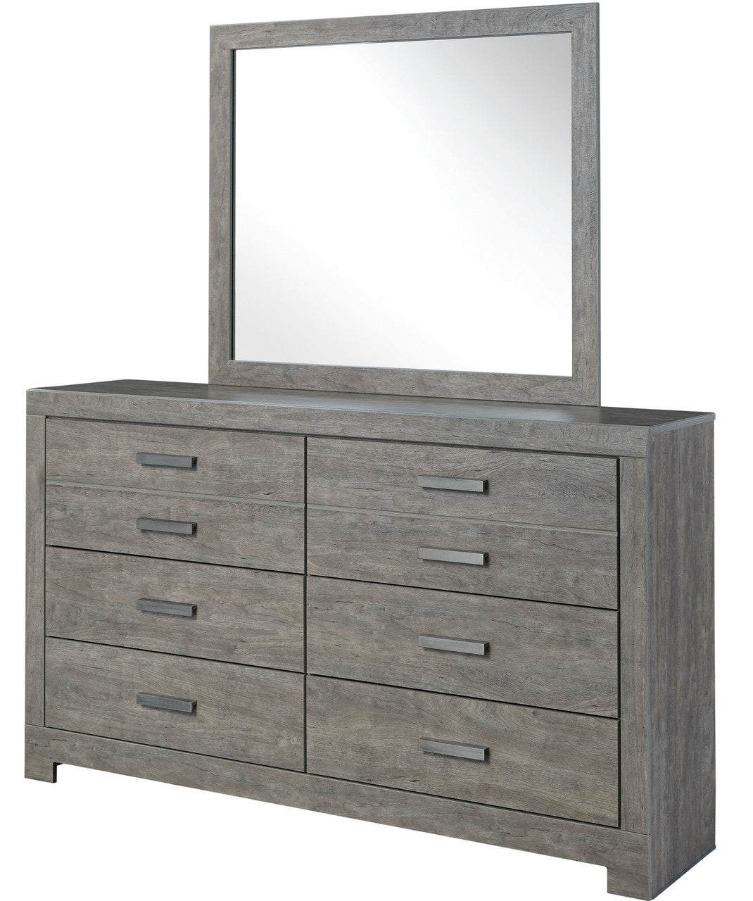 KUEBEC Gray 62" Wide Dresser & Mirror