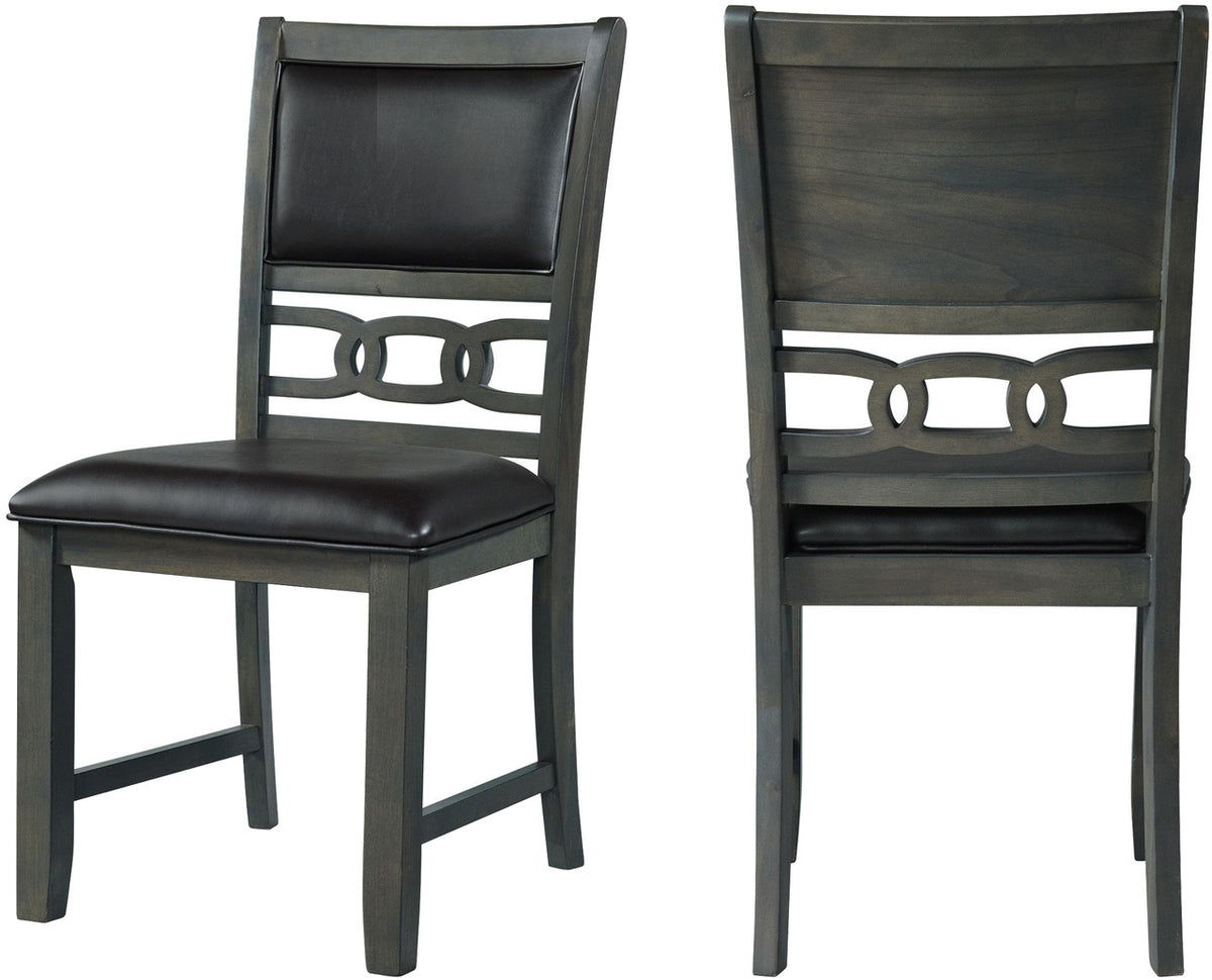 LABONZ Gray 5 Piece Leather Counter Height Set