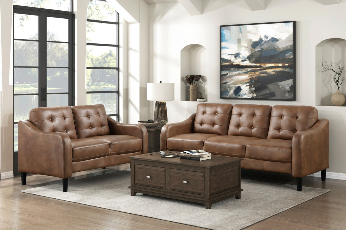 LAQUINTA Brown Sofa & Loveseat
