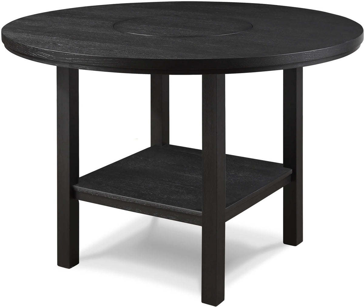 LAZLO Black 54" Wide Counter Table with Lazy Susan