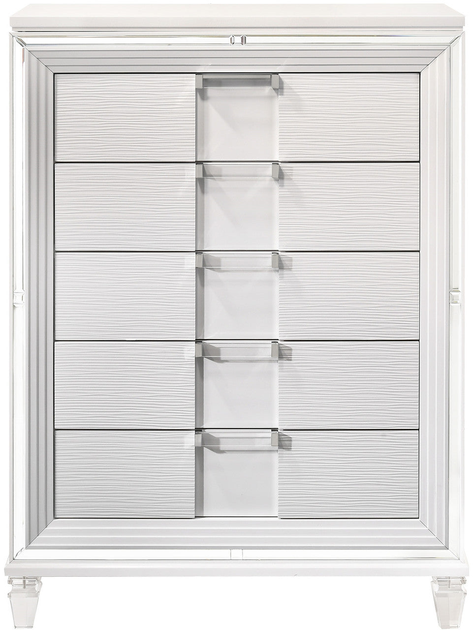 LEACREST White 39" x 54" Chest with Flip-Top Mirror