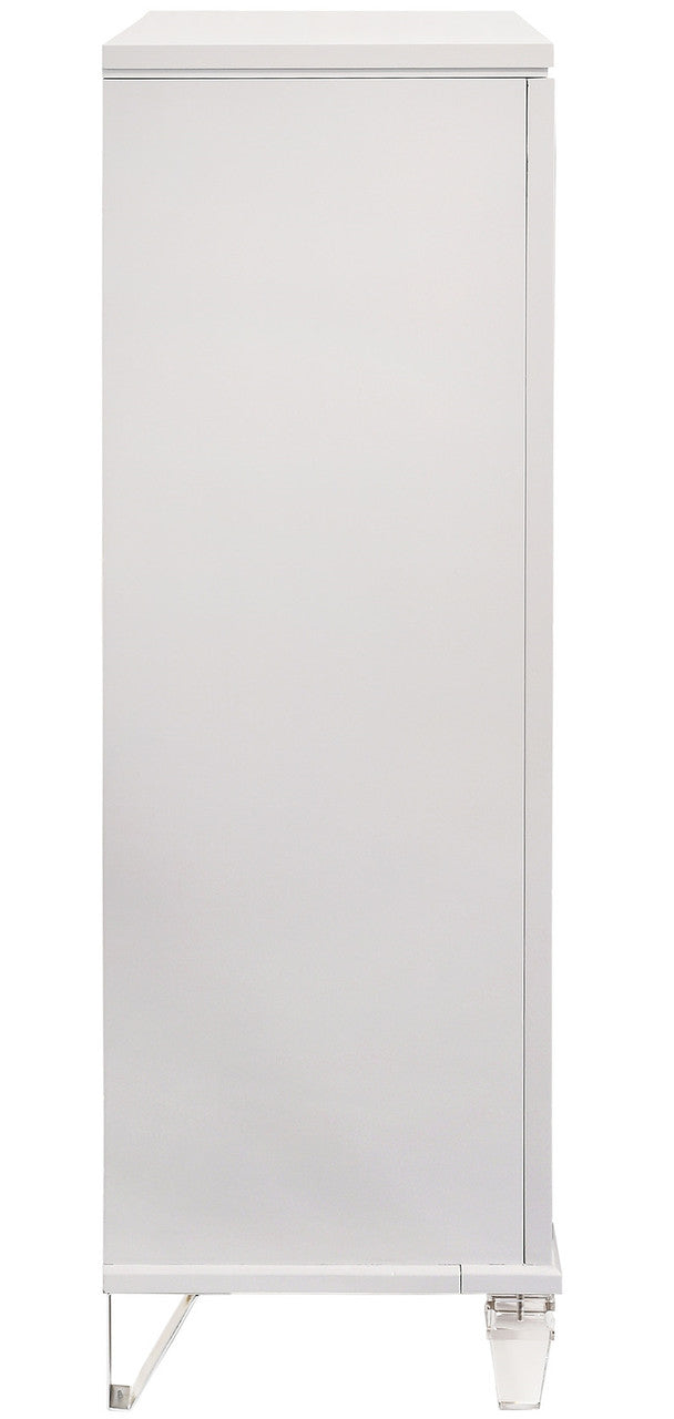 LEACREST White 39" x 54" Chest with Flip-Top Mirror