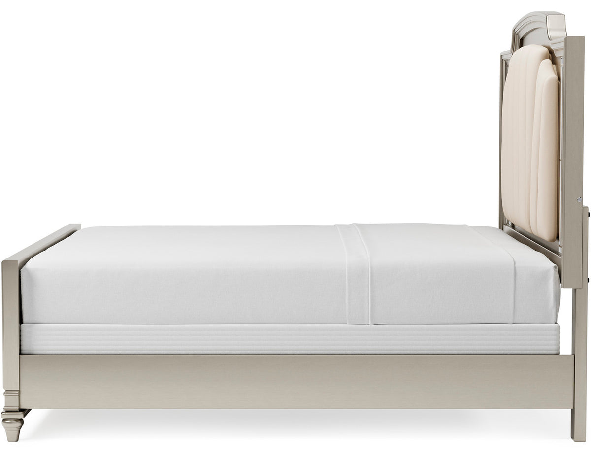 LENNAI Champagne Silver Bedroom Set with LED's