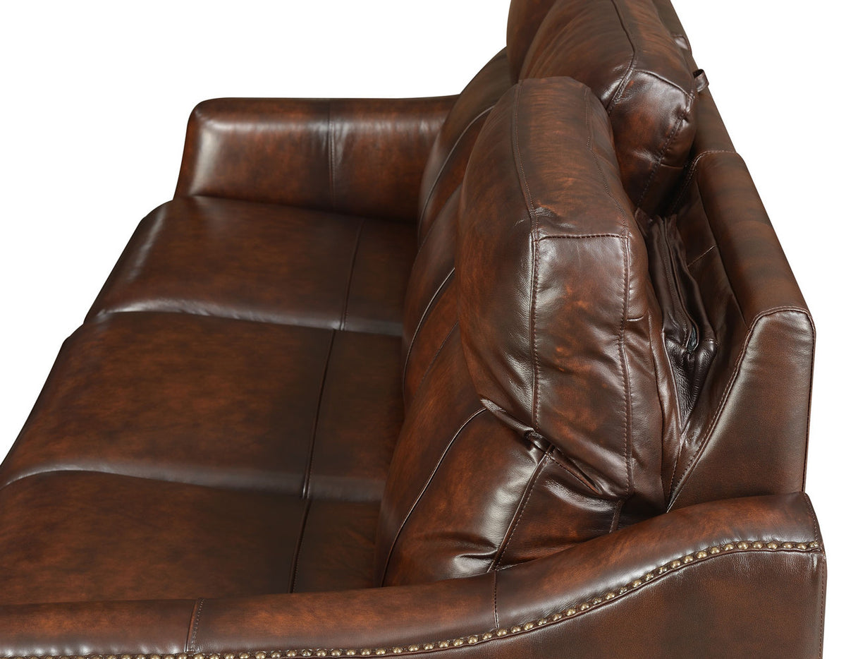 LESTER Top-Grain Leather Power Sofa & Loveseat with USB