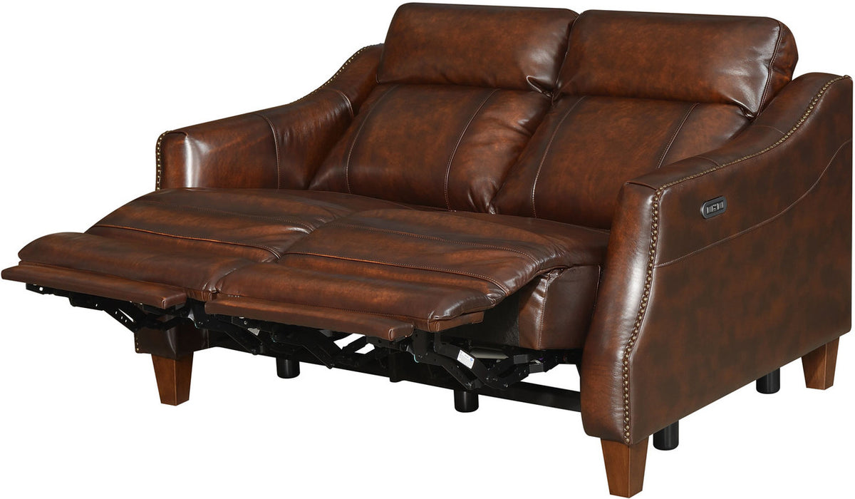 LESTER Top-Grain Leather Power Sofa & Loveseat with USB
