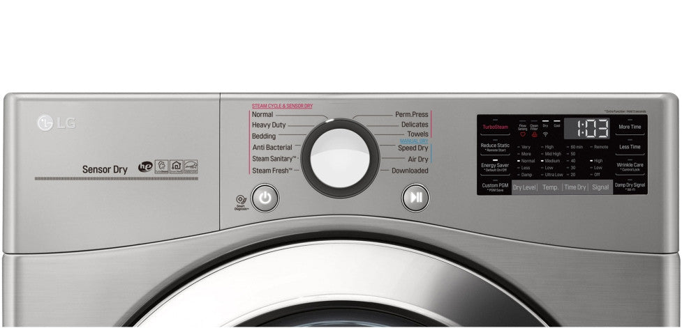 LG Graphite 7.4 cu. ft. Ultra Large Capacity Smart wi-fi Enabled SteamDryer