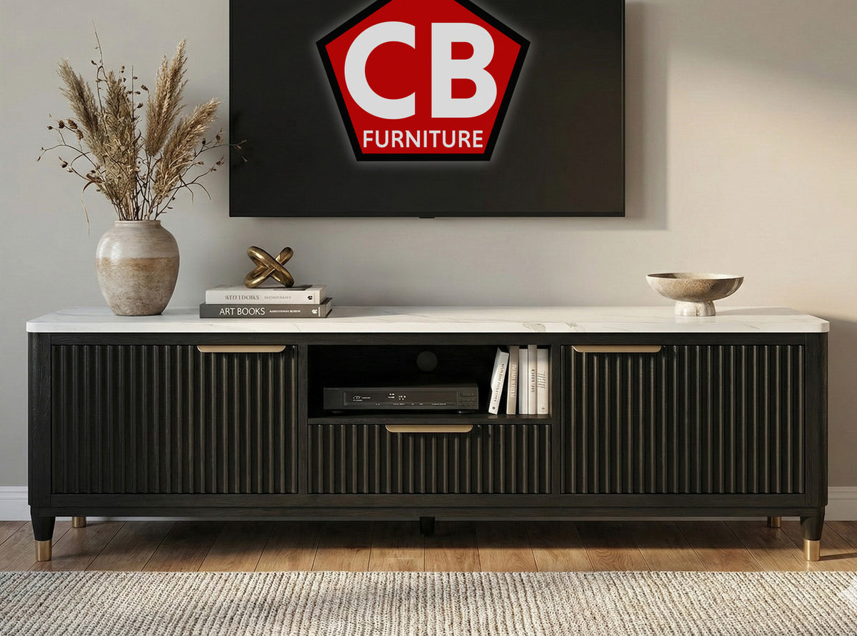 LIONGATE Black 84" Wide x 24" Height TV Stand