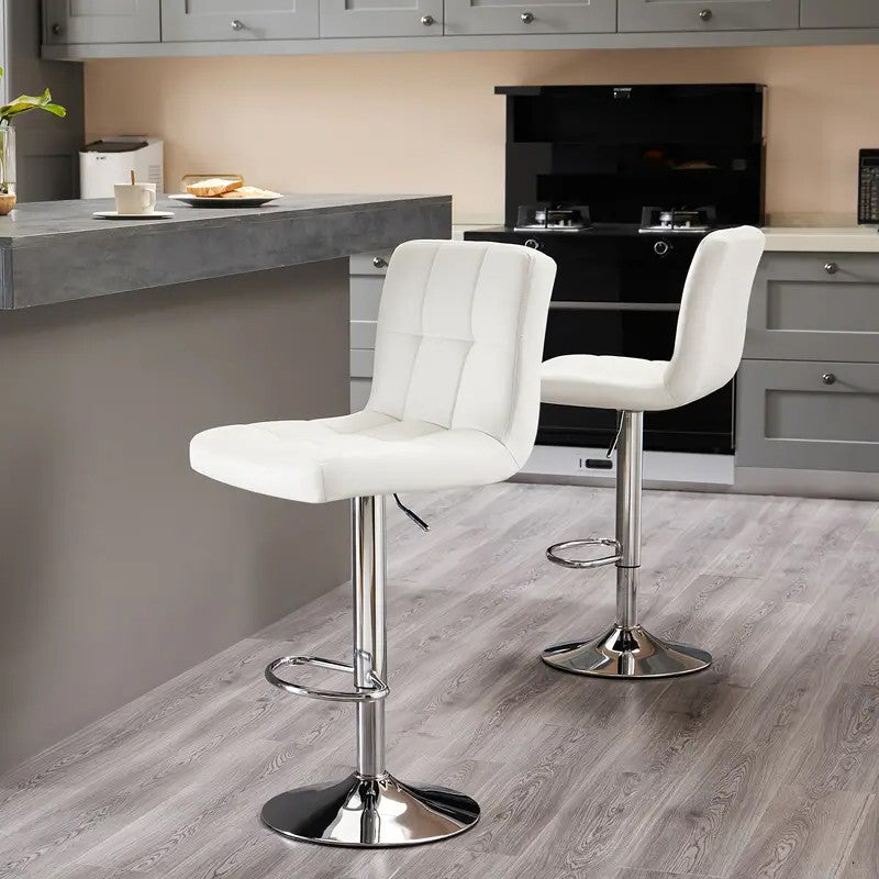LIVIT White 24-34" Adjustable Height Barstool