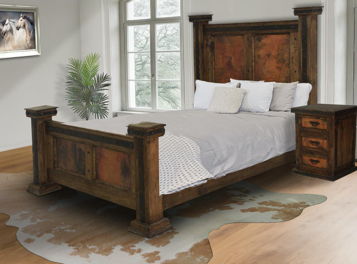 LONGVIEW Rustic/Copper Panel Bed