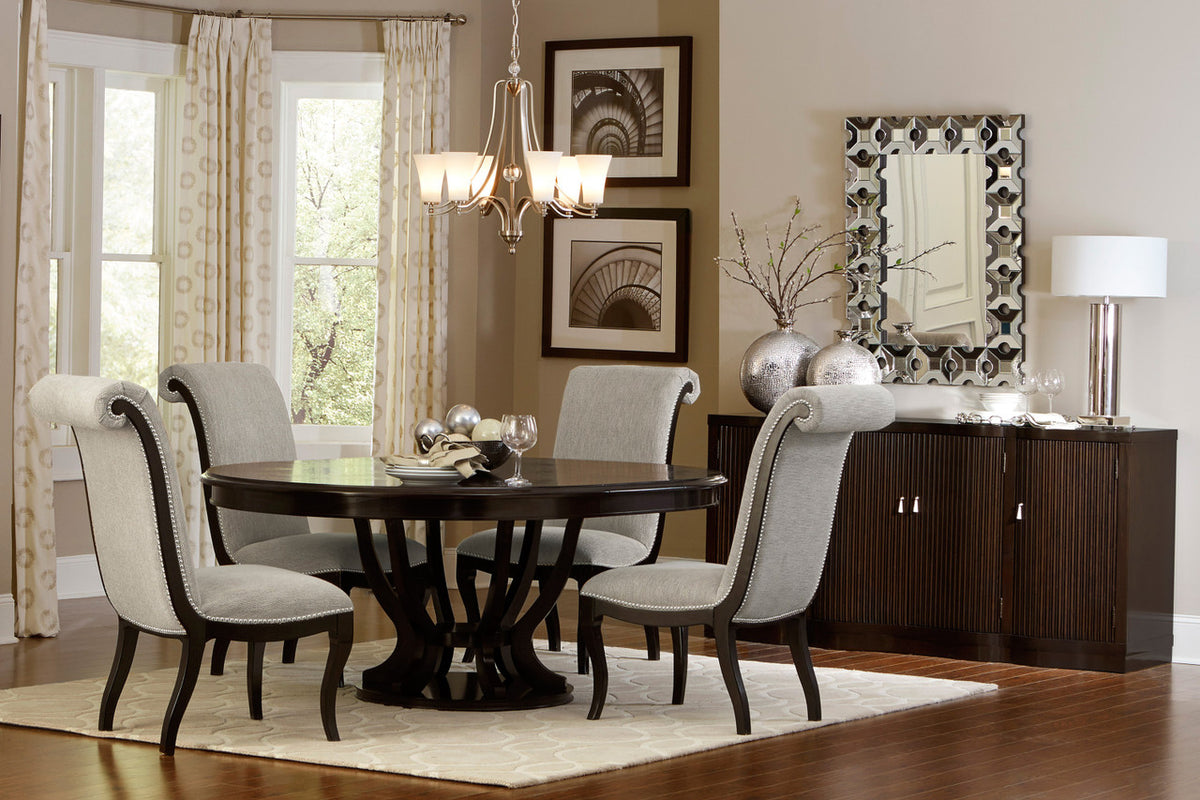 LUIZA Dark Brown 5 Piece Dining Set with Expandable Table