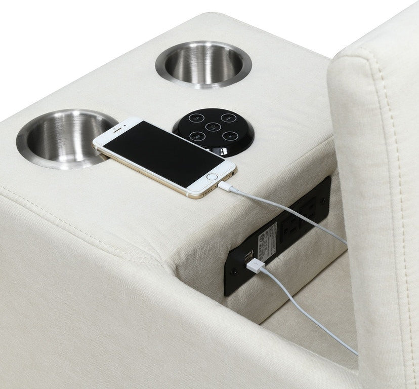LAURENT Beige 7-PC Sectional with USB Console