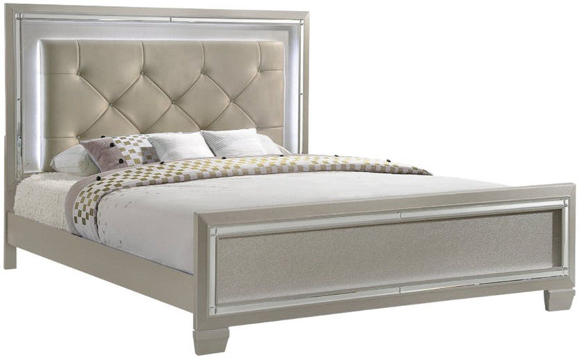 GIORGIA Champagne Lighted YOUTH Platform Bedroom Set with Trundle