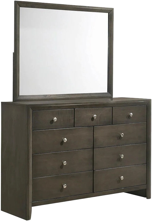LIVINGTON Gray 55" Wide Dresser & Mirror