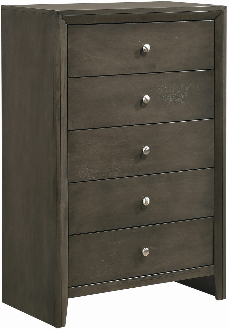 LIVINGTON Gray 32" Wide 5 Drawer Chest