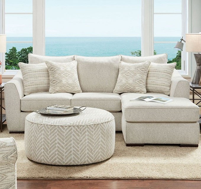 LOGEN Ivory Chenille 96" x 67" Sectional