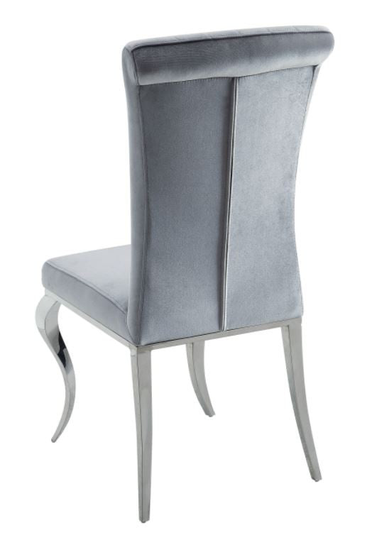 LONDON Gray 61" Wide 7 Piece Dining Set with White Table