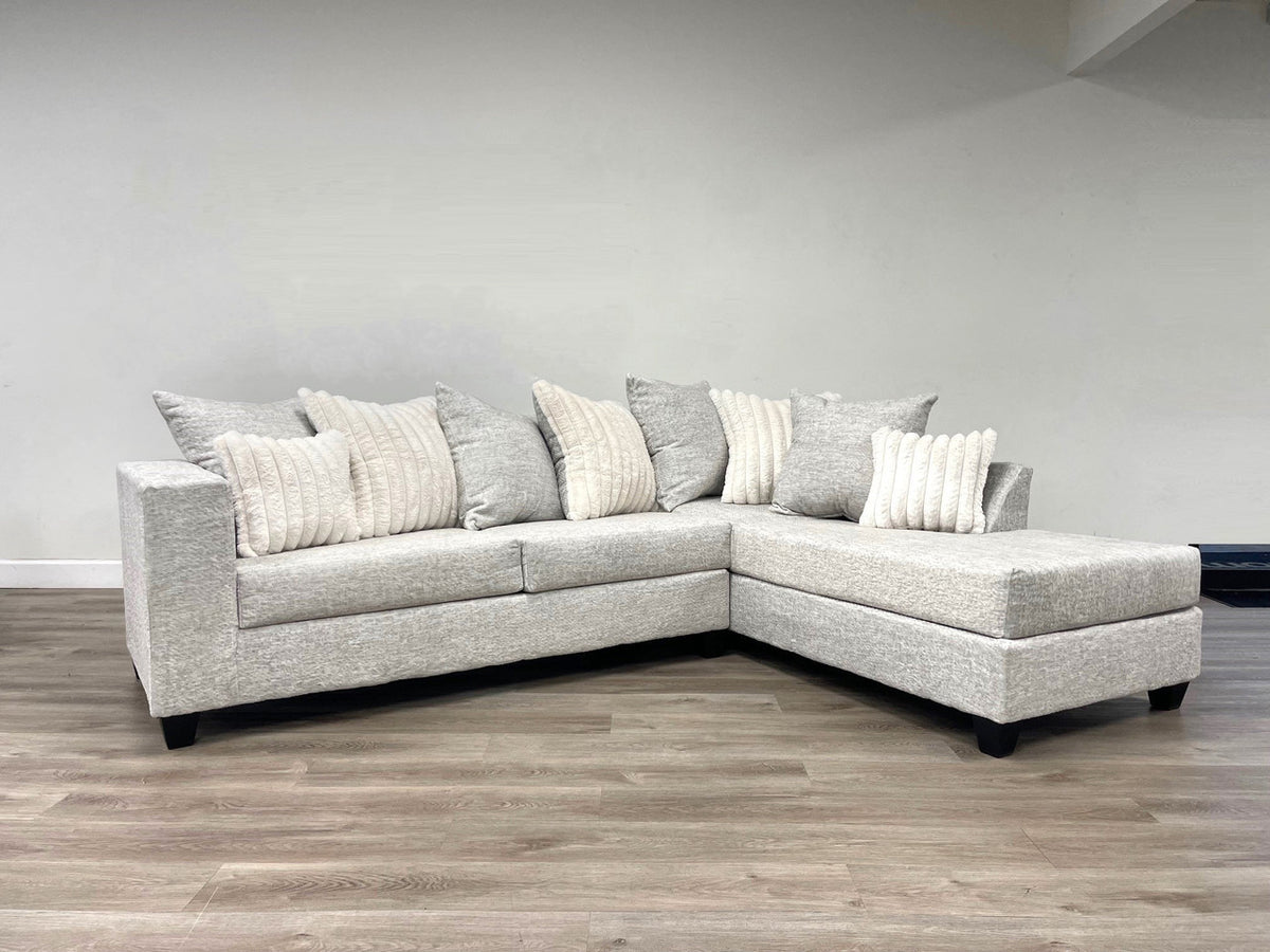 MAGIANI Cream Corduroy 107" Wide Sectional