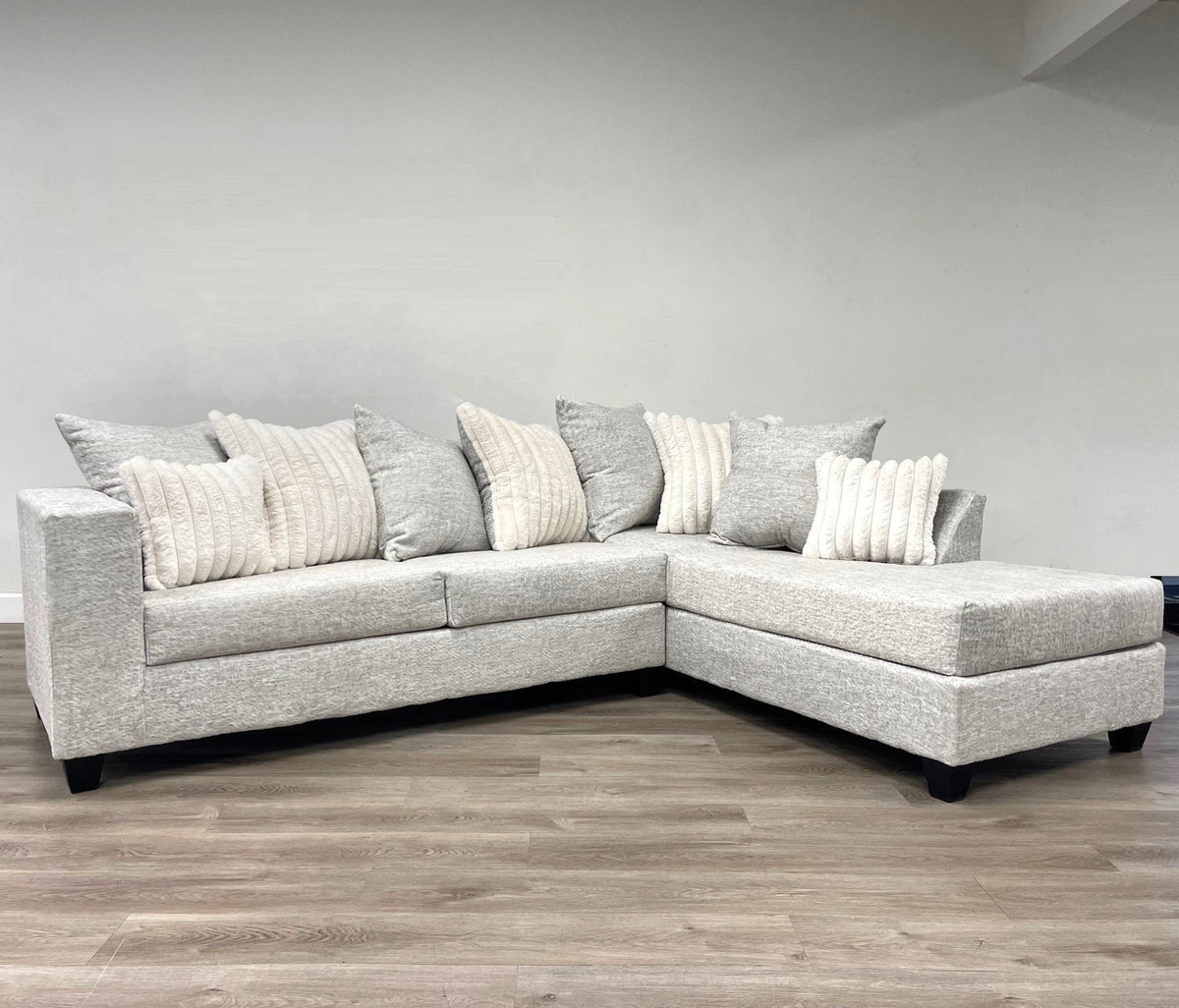 MAGIANI Cream Corduroy 107" Wide Sectional