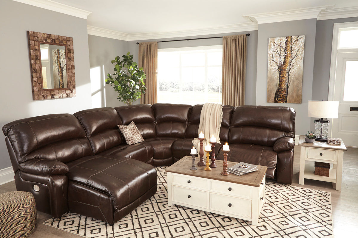 MAINZ Top-Grain Leather 141" Wide Power Reclining Sectional