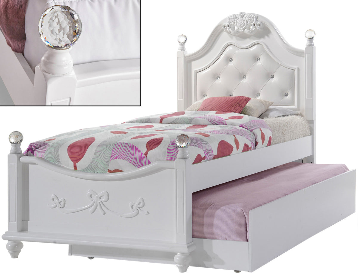 MALLORY Poster Platform Bed with Storage Trundle