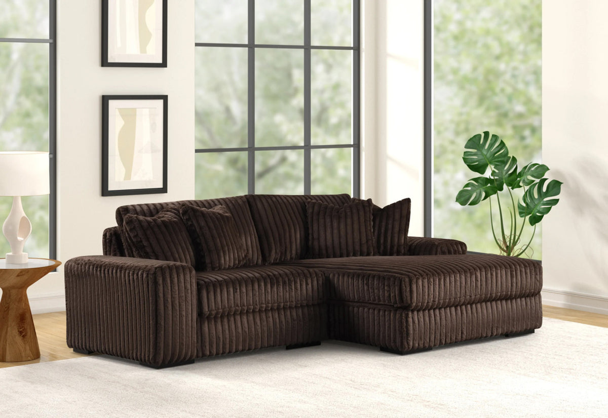 MARCELLA Chocolate 102" Wide Modular Sectional