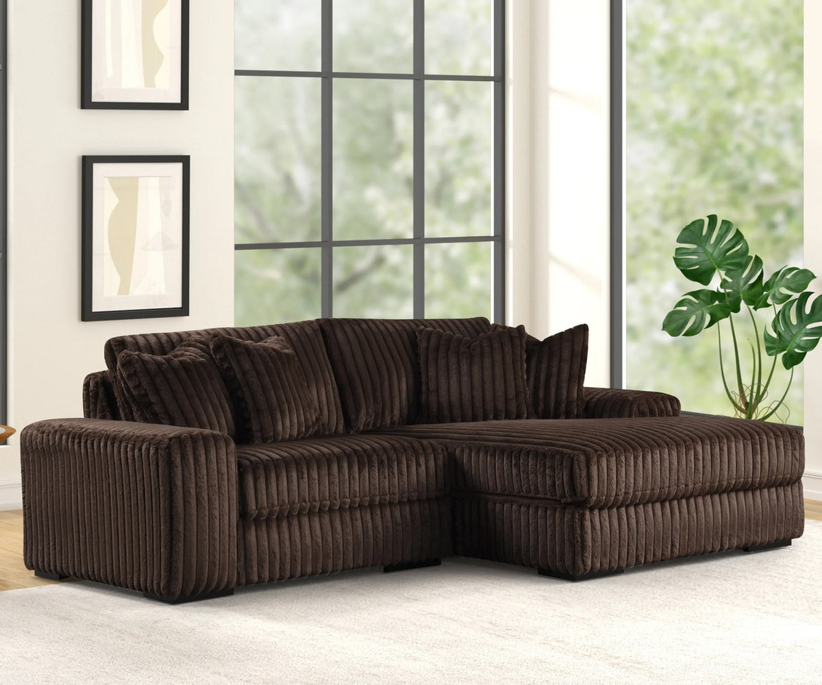 MARCELLA Chocolate 102" Wide Modular Sectional