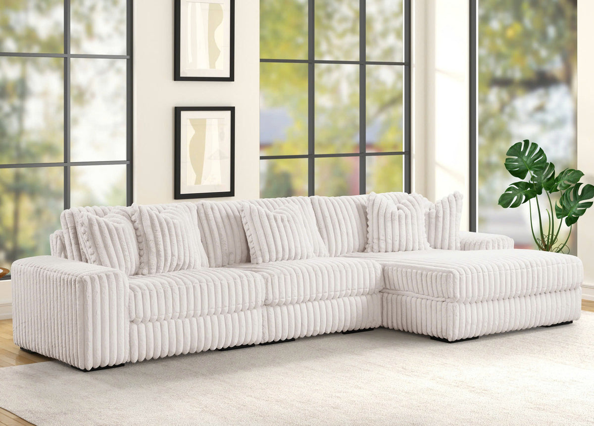 MARCELLA Beige 142" Wide Modular Sectional
