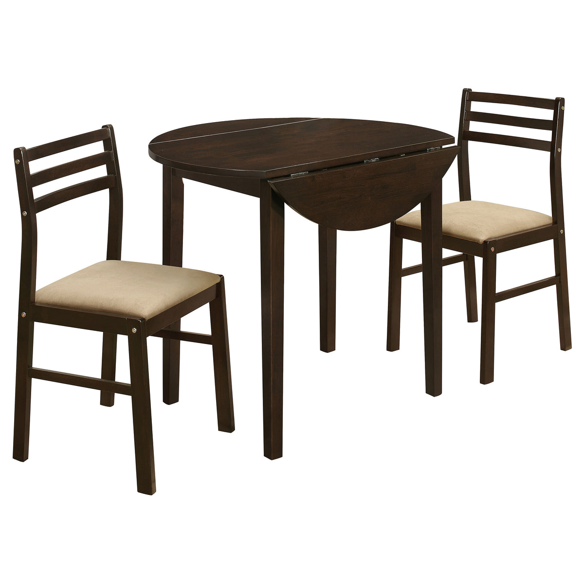 MARCO Dark Brown 3 Piece Dining Set with Drop-Leafs