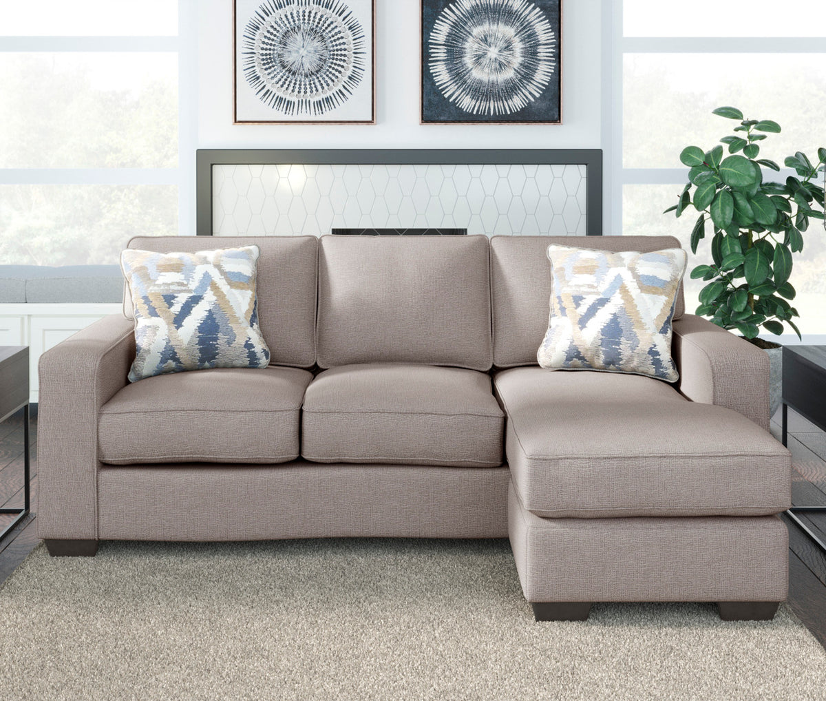 MARFA Driftwood 85" Wide Reversible Sofa Chaise