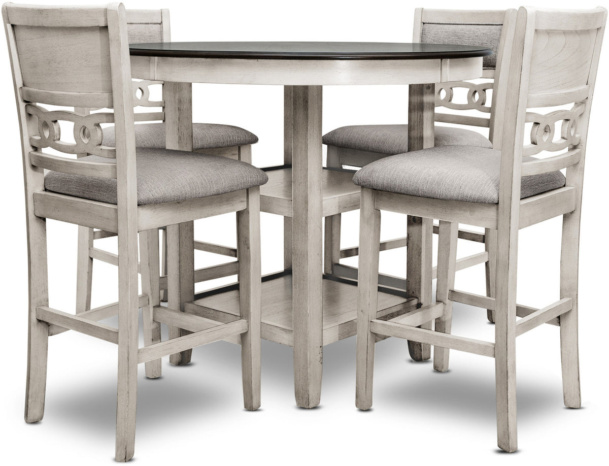 MARIZA White 5 Piece Counter Height Set