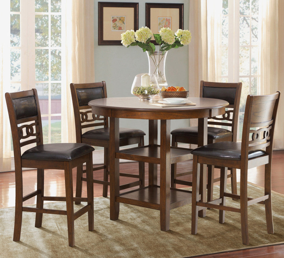 MARIZA Brown 5 Piece Counter Height Set