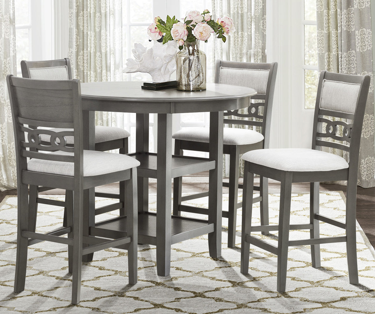 MARIZA Gray 5 Piece Counter Height Set