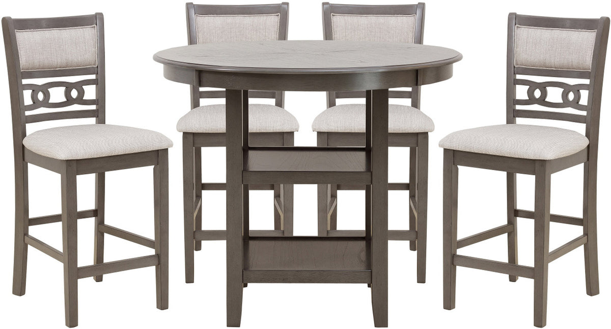MARIZA Gray 5 Piece Counter Height Set