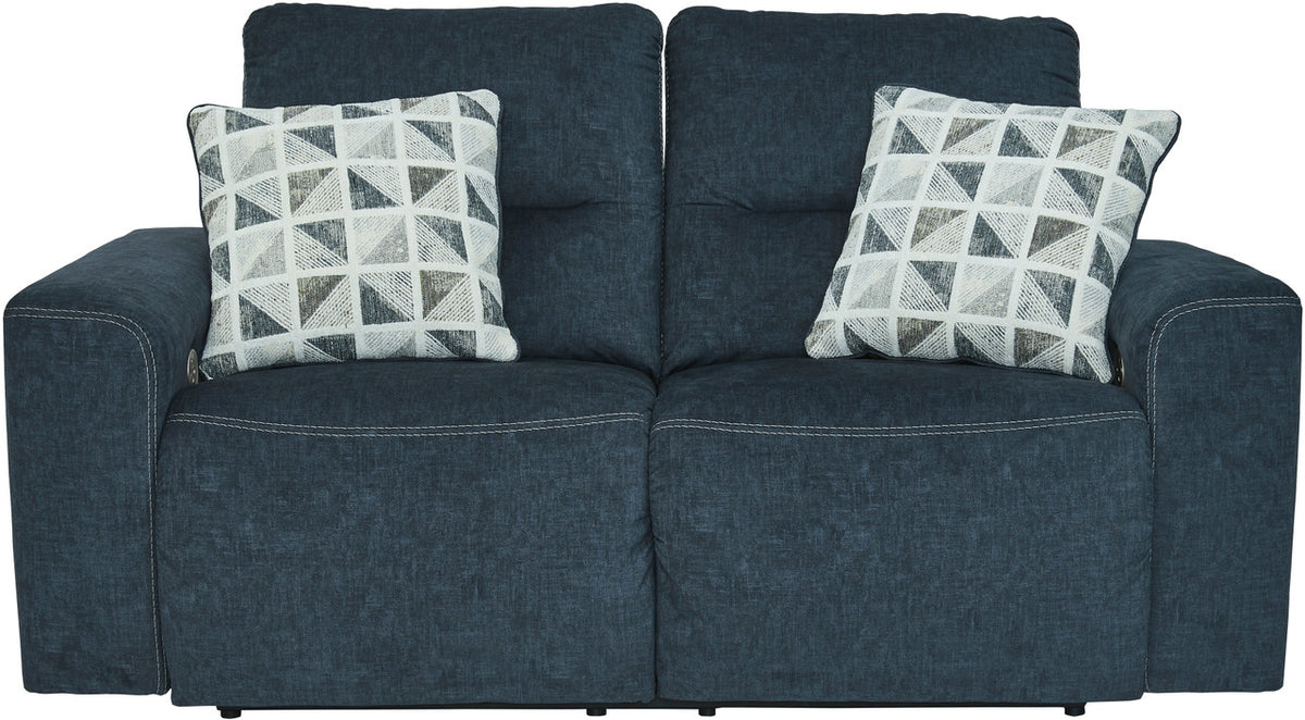 MARKSTON Denim Blue Power Reclining Living Room Set