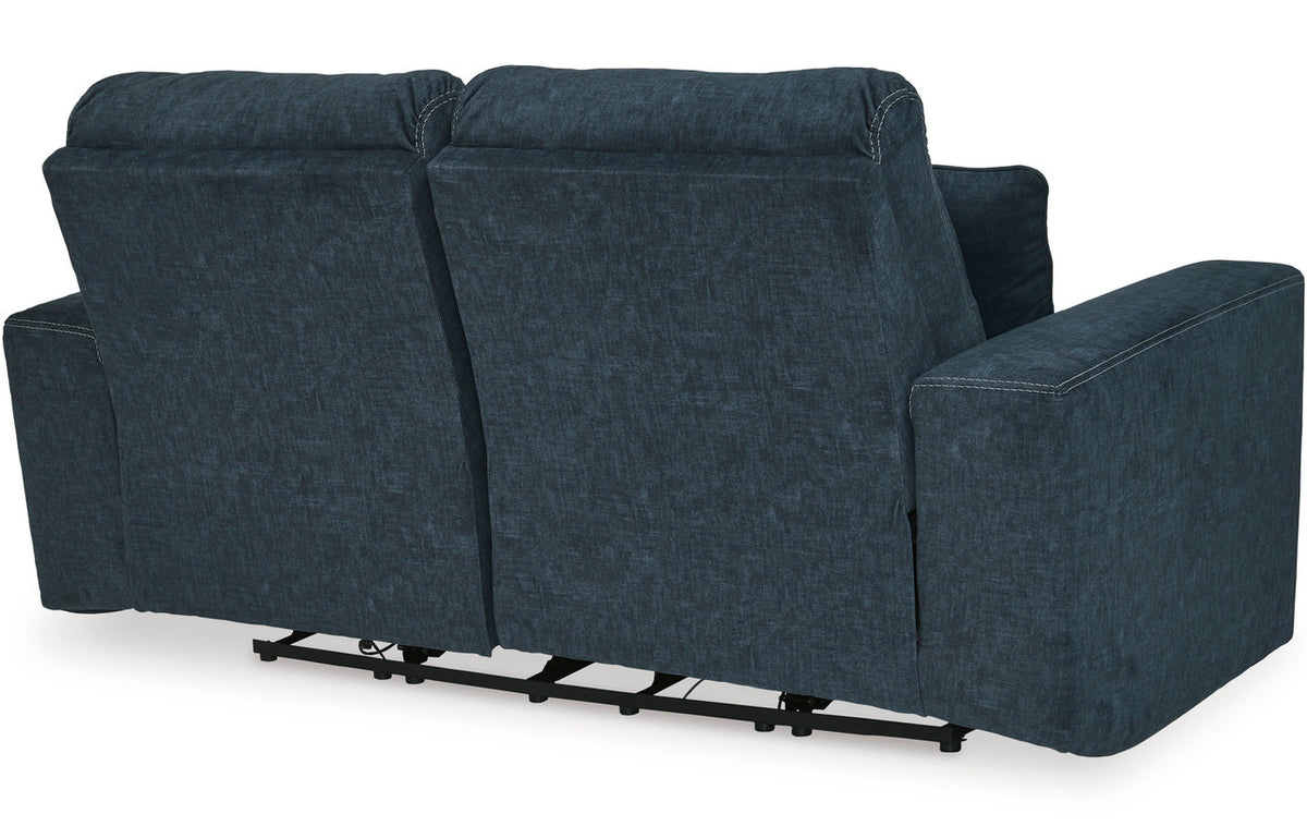 MARKSTON Denim Blue 74" Wide Power Reclining Loveseat