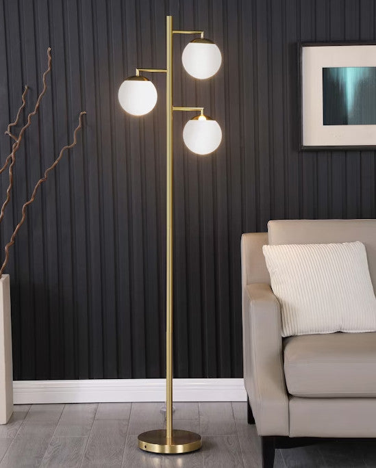 MARYAM Gold 16" x 66" Height Floor Lamp