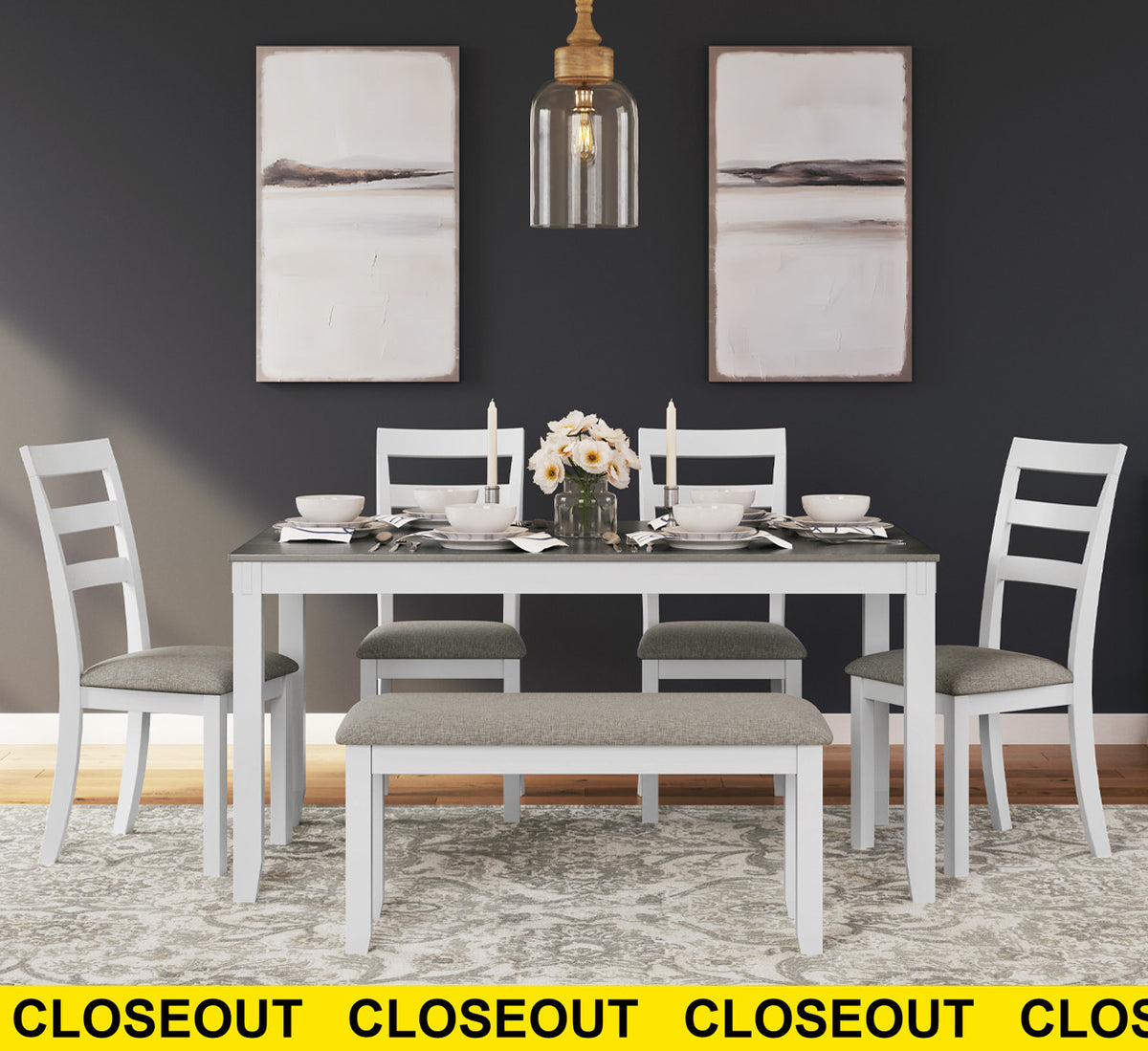 MATERA Gray 6 Piece Dining Set