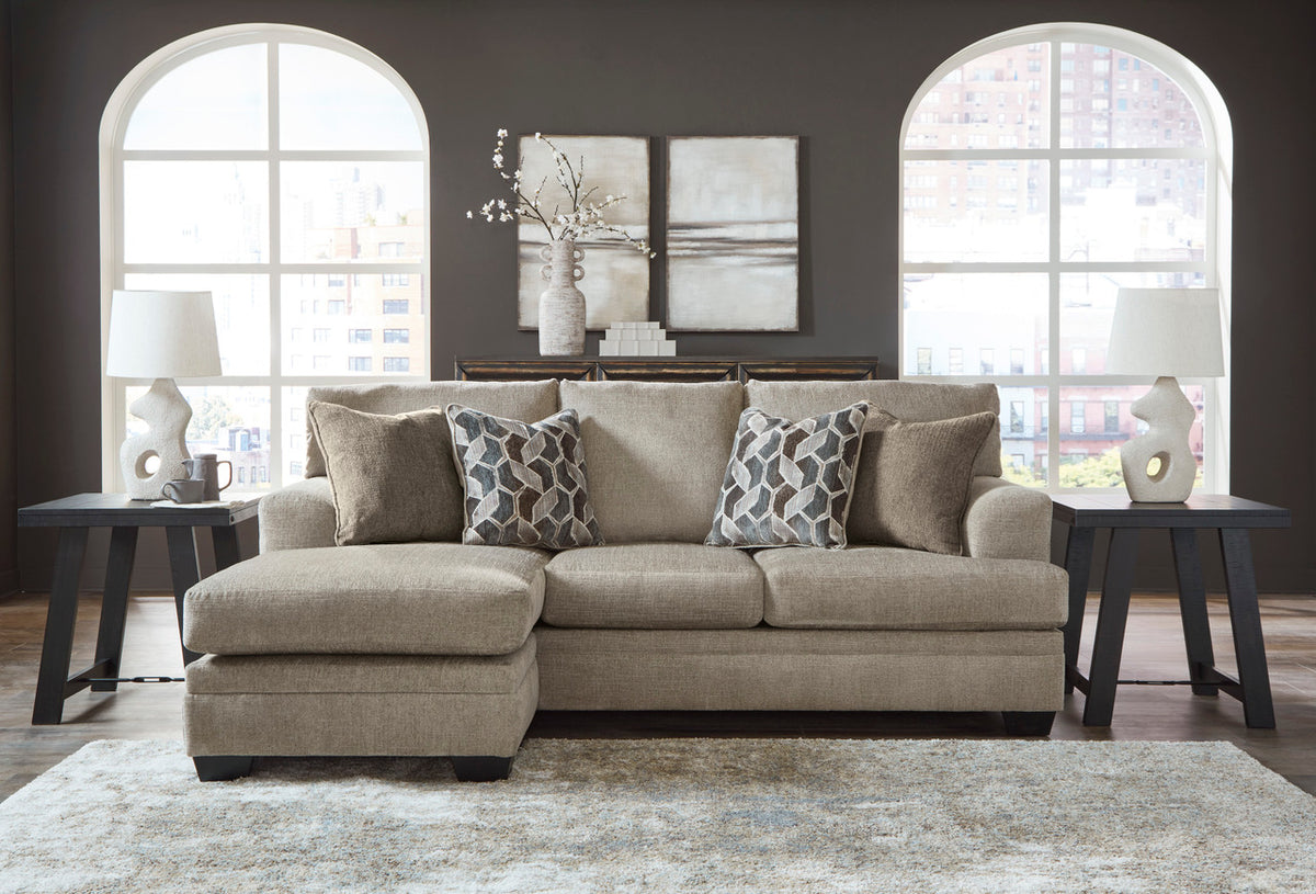 MATHEW Taupe Sofa Chaise & Loveseat